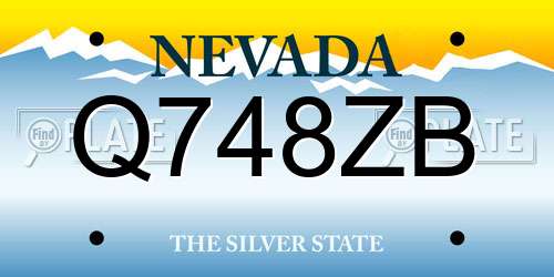Q748ZB Nevada License Plate