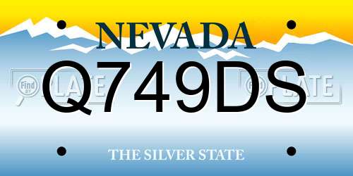 Q749DS Nevada License Plate
