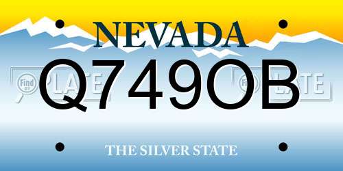 Q749OB Nevada License Plate