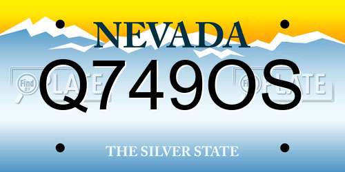 Q749OS Nevada License Plate