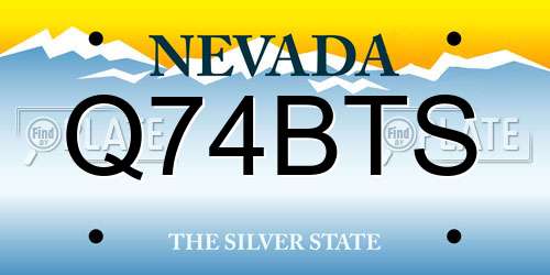 Q74BTS Nevada License Plate