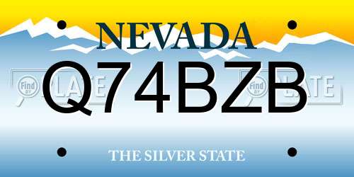 Q74BZB Nevada License Plate