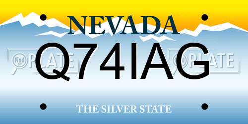 Q74IAG Nevada License Plate
