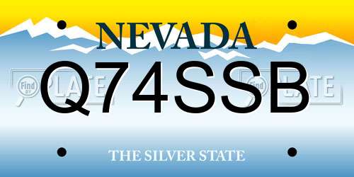 Q74SSB Nevada License Plate