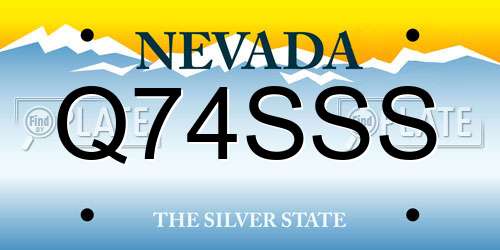 Q74SSS Nevada License Plate