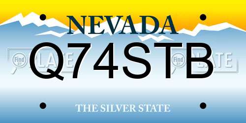 Q74STB Nevada License Plate