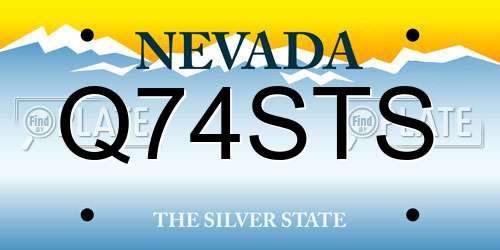 Q74STS Nevada License Plate