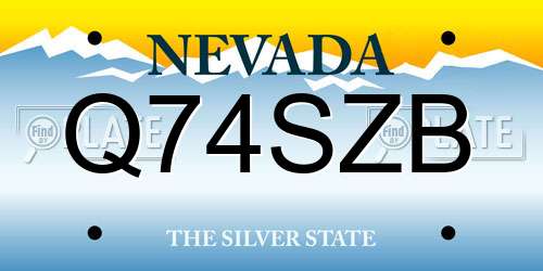 Q74SZB Nevada License Plate