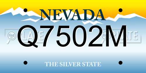 Q7502M Nevada License Plate