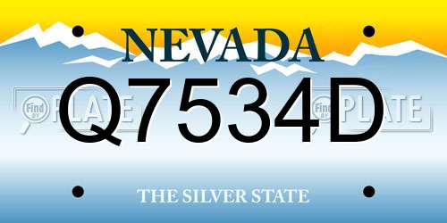 Q7534D Nevada License Plate
