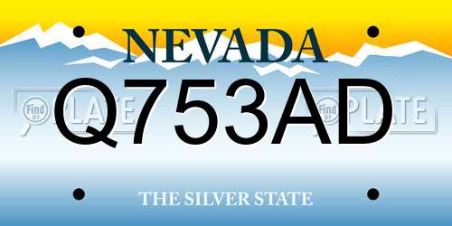 Q753AD Nevada License Plate