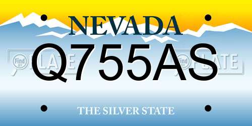 Q755AS Nevada License Plate