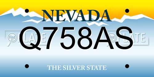 Q758AS Nevada License Plate