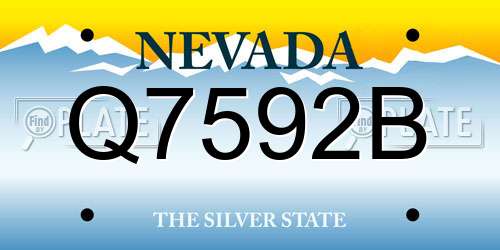 Q7592B Nevada License Plate