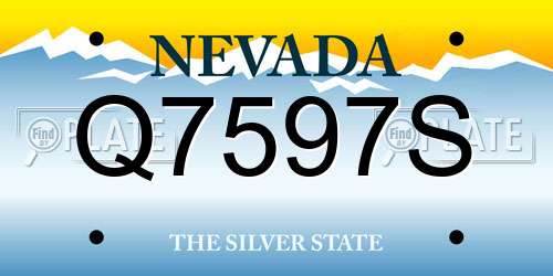 Q7597S Nevada License Plate