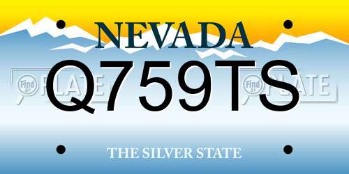 Q759TS Nevada License Plate
