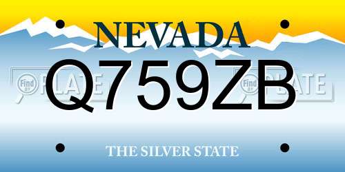 Q759ZB Nevada License Plate