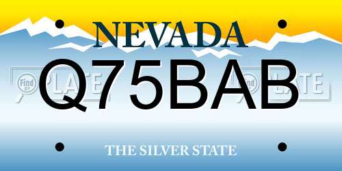 Q75BAB Nevada License Plate