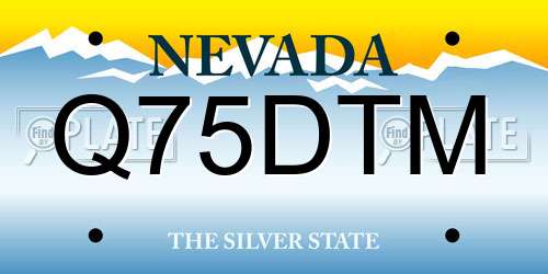 Q75DTM Nevada License Plate