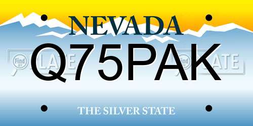 Q75PAK Nevada License Plate