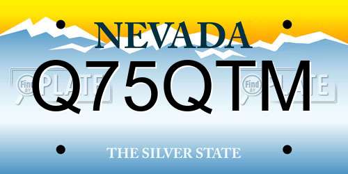 Q75QTM Nevada License Plate