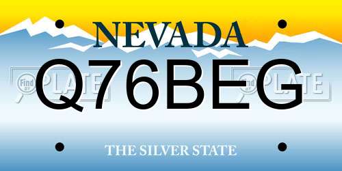 Q76BEG Nevada License Plate