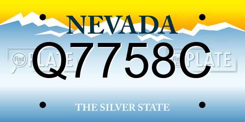 Q7758C Nevada License Plate