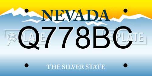 Q778BC Nevada License Plate