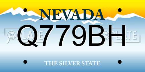 Q779BH Nevada License Plate