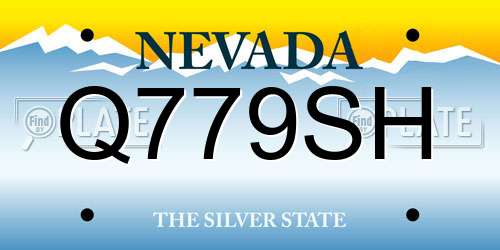 Q779SH Nevada License Plate
