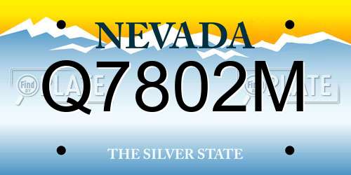 Q7802M Nevada License Plate