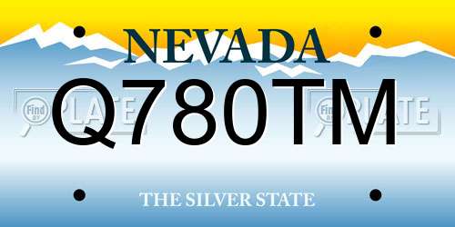 Q780TM Nevada License Plate