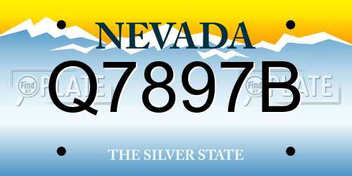 Q7897B Nevada License Plate