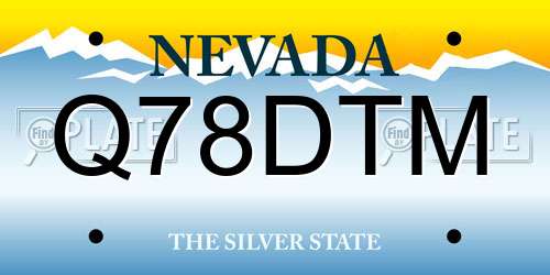 Q78DTM Nevada License Plate