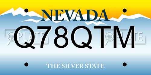 Q78QTM Nevada License Plate