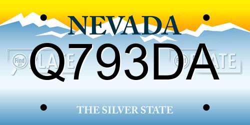 Q793DA Nevada License Plate