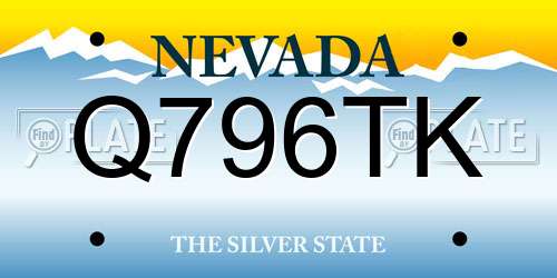 Q796TK Nevada License Plate