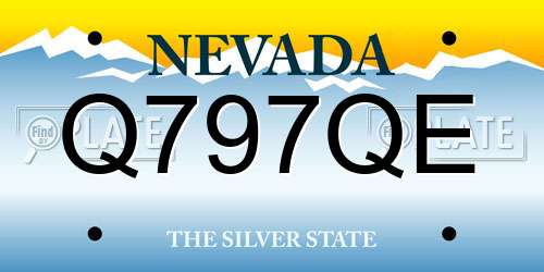 Q797QE Nevada License Plate