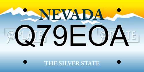 Q79EOA Nevada License Plate