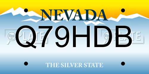 Q79HDB Nevada License Plate