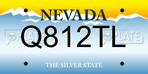 Q812TL Nevada License Plate