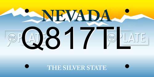 Q817TL Nevada License Plate