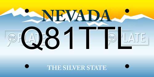 Q81TTL Nevada License Plate