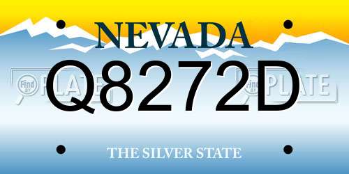 Q8272D Nevada License Plate