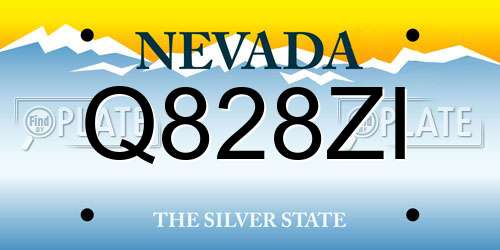 Q828ZI Nevada License Plate