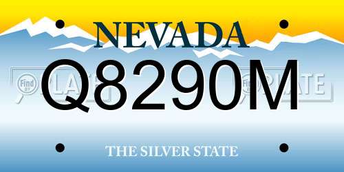 Q8290M Nevada License Plate