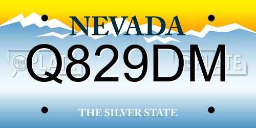 Q829DM Nevada License Plate