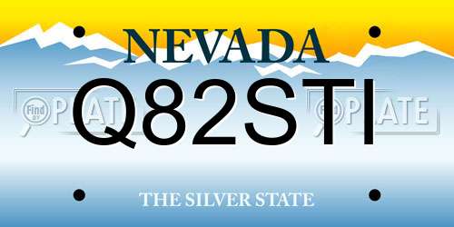 Q82STI Nevada License Plate