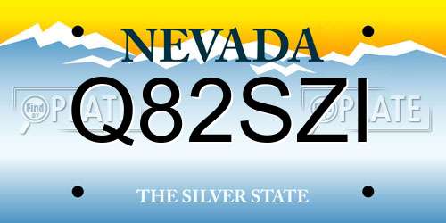 Q82SZI Nevada License Plate