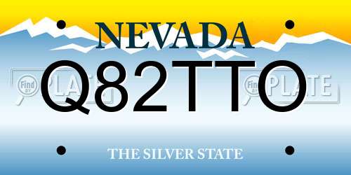 Q82TTO Nevada License Plate
